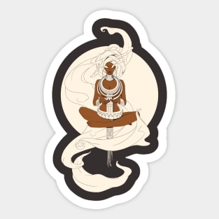 Afro Meditate Sticker